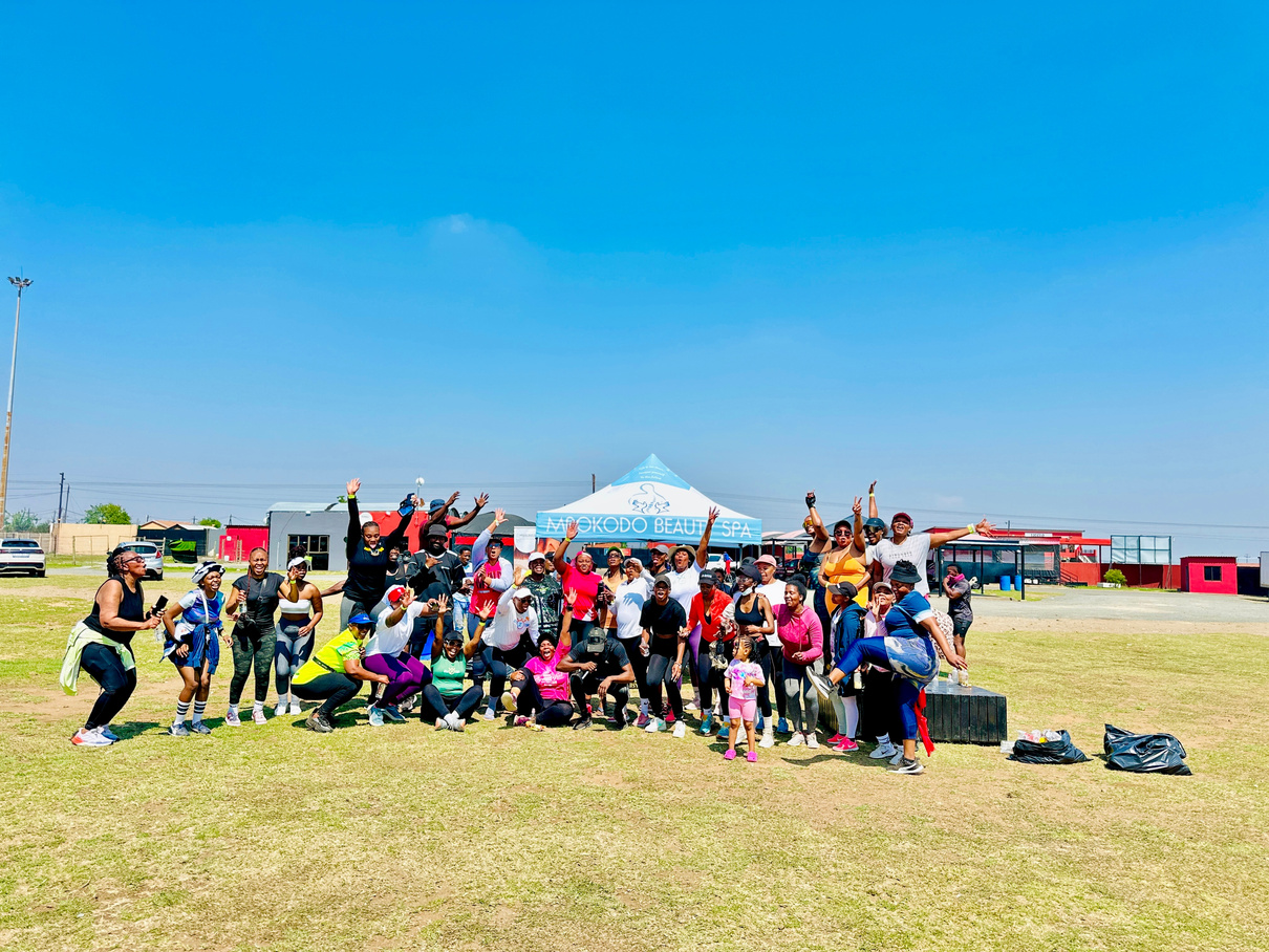 Team gathered together at a corporate sports day